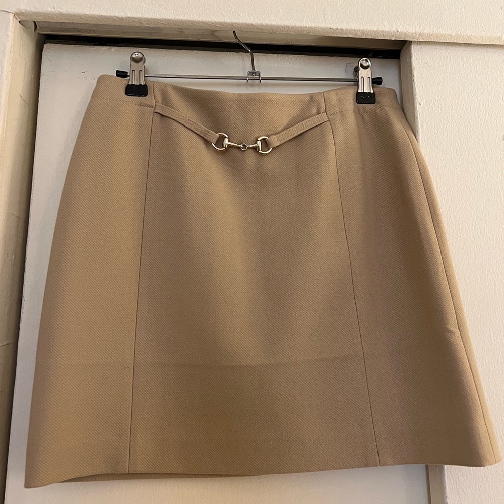 Horse bit Khaki Mini Skirt